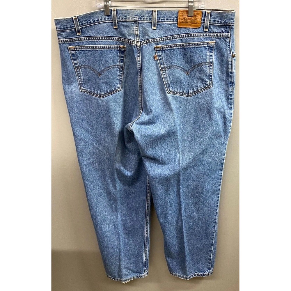 Levi's 545 Jeans Mens 46x30 Blue Denim Cotton Straight Leg Loose Fit 5 Brown TAB